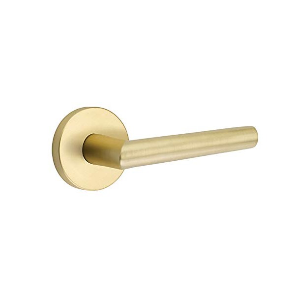 EMTEK Disk Rosette Passage Set with Matching Finish Stuttgart Lever