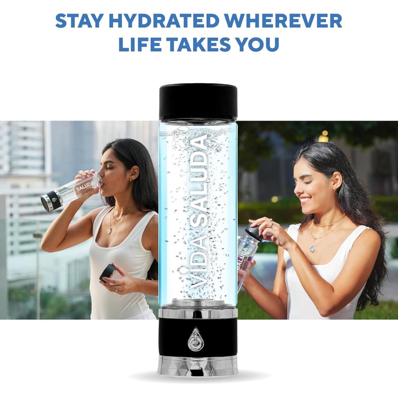 VIDA SALUDA Premium Hydrogen Water Bottle – Portable Hydrogen Water
