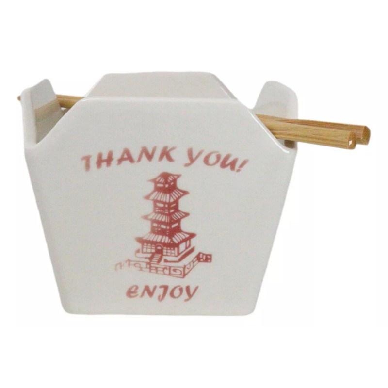 Oriental Buddha Pagoda Asian Takeout To Go Box Serving Bowl