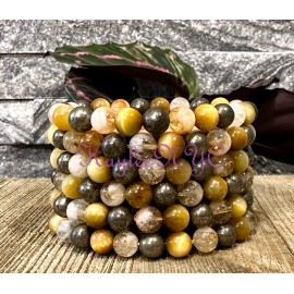 Citrine Wholesale 6 Pcs Solar Plexus Chakra 8mm 7.5” Crystal Healing Stretch Bracelet