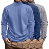 Ficerd 3 Pack Men's Big and Tall Turtleneck Shirts Cotton