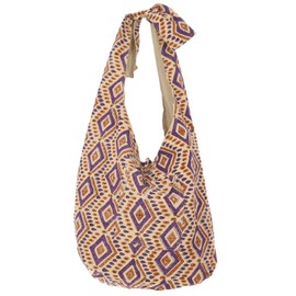 GURU SHOP Boho Shoulder Bag, Block Print Shoulder Bag, Shoulder Bag, Shopper - Model 1, Unisex - Adult, Cotton, 35 x 49 x 30 cm, Model 1, Unit size