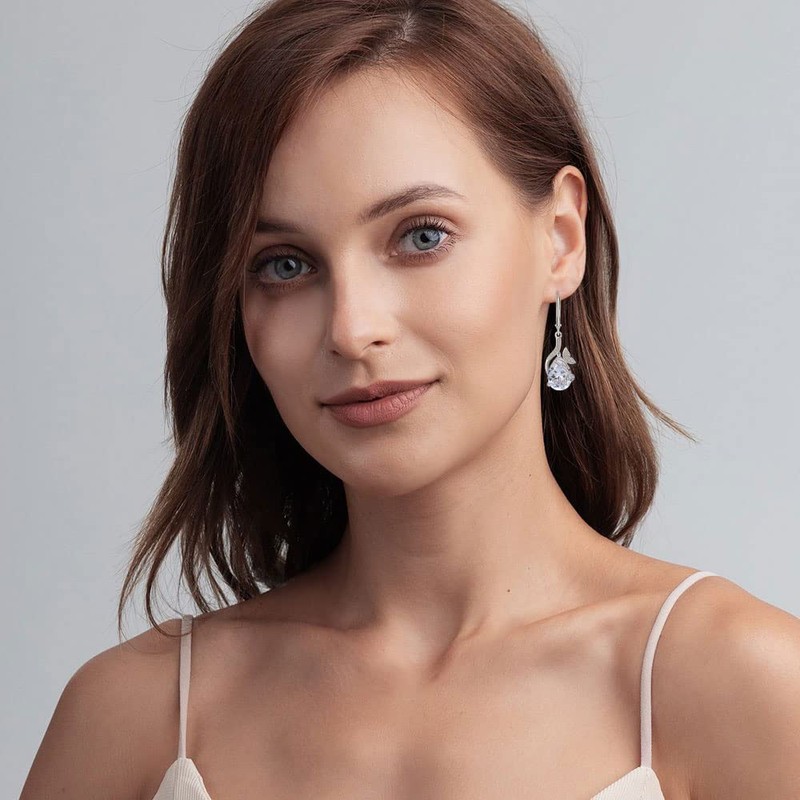 YIFSIY Dangle Drop Butterfly Earrings 925 Sterling Silver Teardrop Leverback