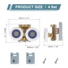 sourcing map 4 Pcs 26mm Double Shower Door Rollers Copper