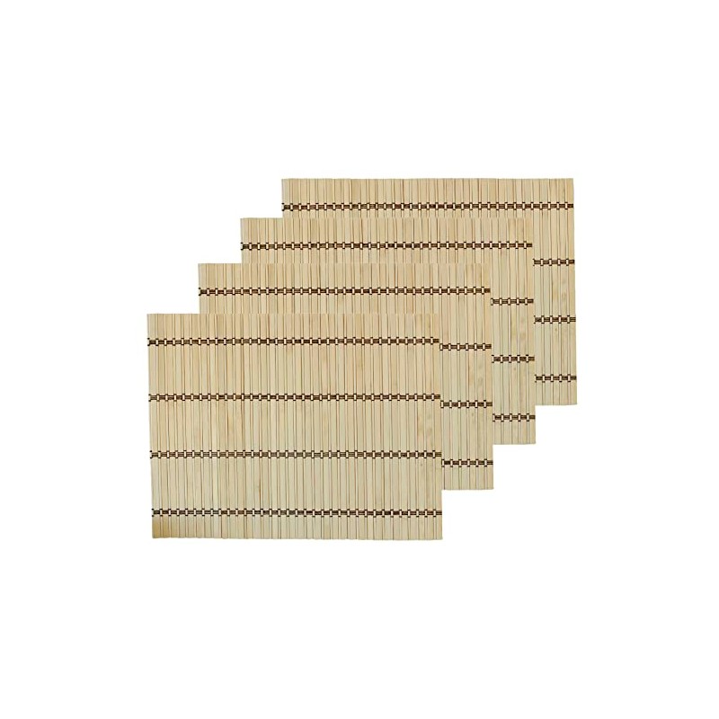Set of 4 Placemats Bamboo Wood Bamboo 30 x 40