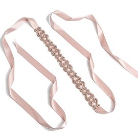 Wedding Belt Bridal Sash with Rhinestone and Crystal Stones Beaded