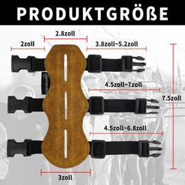 Forearm Protector Archery Leather Arm Guard with Ventilated Design, Protective Arm Guard with Adjustable Elastic Straps and Quick Release Fasteners for Adults and Children for Shooting and Hunting