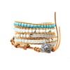 Blupear Stones Wrap Bracelet Leather Handmade 5 Layer 4mm Beads