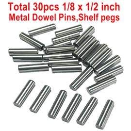 ZDingTech 30PCS 1/8 x 1/2 Dowel Pins,1/8 inch x 1/2 inch Metal Dowel pins,Shelf Pegs,Support Shelves,Bearings Alloy Steel Wood Bunk Bed pegs