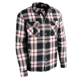 Milwaukee Leather MPM1635 Men's Plaid Flannel Biker Shirt with CE Approved Armor - Reinforced w/Aramid Fiber - Large Multi