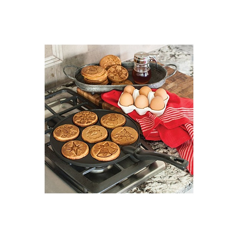 Nordic Ware Holiday Pancake Pan, Black 0.6 cup