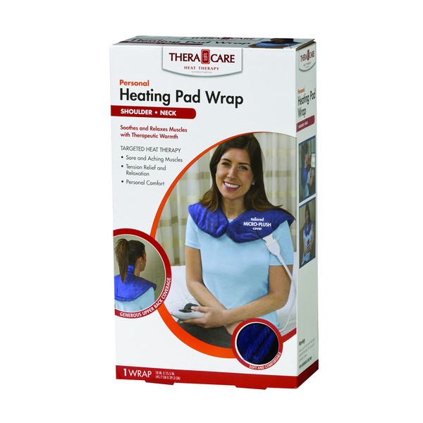 Veridian Healthcare Deluxe Heating Pad Wrap for Shoulder and Neck, Blue
