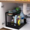 Ceetug 2 Tier Under Sink Organizers Storage Slide Out Kitchen