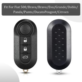 Kelay Fiat Key Fob Case Replacement For Fiat 500 500C Bravo Doblo Ducato Panda Grande Punto Evo Peugeot Boxer Citroen Relay, Fiat 500 Key Fob, Fiat Ducato Key Fob,3 Buttons