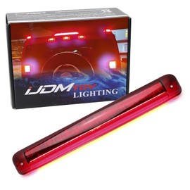 iJDMTOY Dark Red Lens Full LED Strip High Mount Third Brake/Clearance Light Assembly Compatible with Hummer 2003-2009 H2 SUV, Chevy Suburban/Tahoe, GMC Yukon/Jimmy, etc