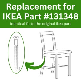 Spare Hardware Parts Replacement for IKEA Furniture TF6S Assembly Screw - Part #131348 | Confirmat Screw M7.0-2.4×70/56-58mm with 4mm Hex Recess | Pack of 8