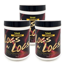 Taha Locs & Locs Gel - 5X Super Extra Hold, Natural & Non-Damaging for Locs, Braids, Twists - Salon Size (Original(Shea Butter), 25 Oz, Pack of 3)