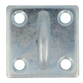 Amig - Deckenhaken für Lampen | 50 x 50 x 8 mm Haken Ø8 mm | Offener Mehrzweckhaken | Mit fester Befestigungsplatte | Verzinkter Stahl.