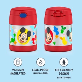 THERMOS FUNTAINER Insulated Food Jar – 10 Ounce, Preschool Mickey – Kid Friendly Food Jar with Foldable Spoon