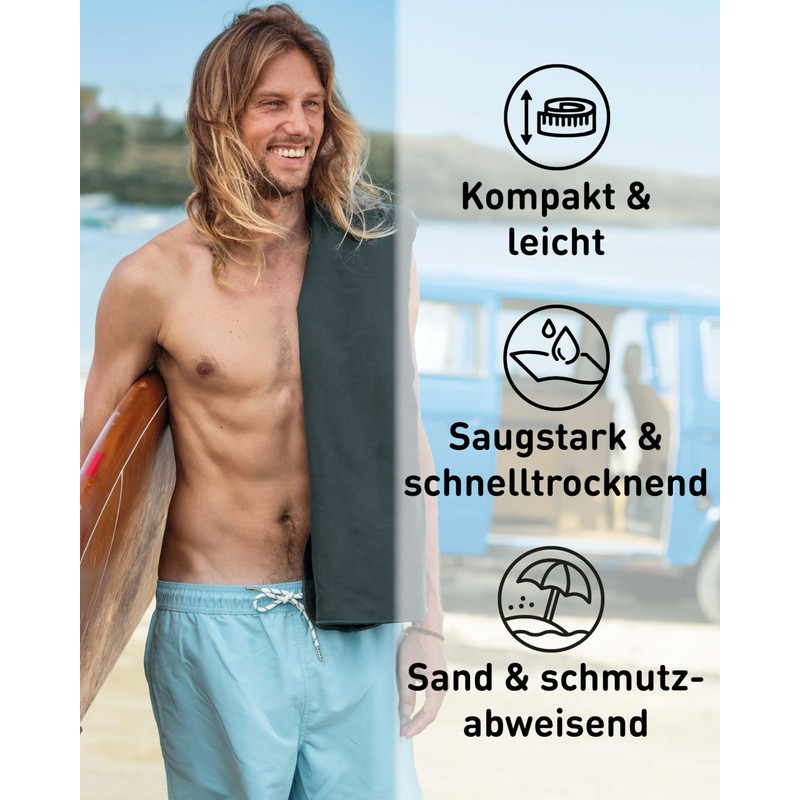 Fit-Flip Microfibre Towel, Compact, Ideal as a Sports Towel, Travel
