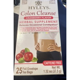 Hyleys Colon Cleanse Herbal 25 tea bags natural for Constipation Hot / Cold Exp / 2026