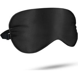 Antifaz para Dormir, Comodidad de Seda Suave Ajustable con Máscara para Dormir Adecuada para Viajar, Hombres y Mujeres de Oficina (Negro)