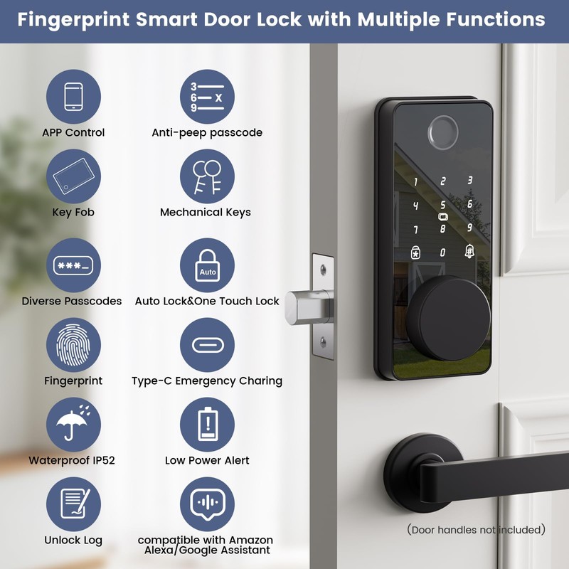 Keyless Entry Door Lock, Smart Door Lock, Smart Deadbolt Lock