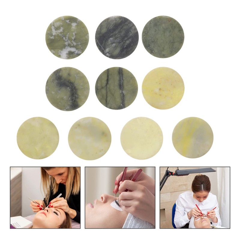 FOMIYES 10pcs Jade Stone Eyelash Extension Pad Holder for Easy