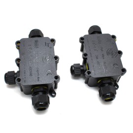 Smartsails 2pcs Waterproof Outdoor External 3 Way IP68 Electrical Junction Box Underground Cable Line Wires Power Cord Connector Protection