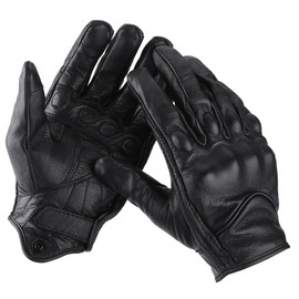Pair of Full Finger Leather Motorcycle Cycling Racing Gloves Motocross Protective Gears Size L