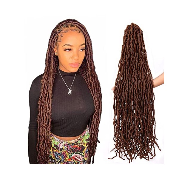 36 Inch 7 Packs Soft Locs Crochet Hair Brown Color