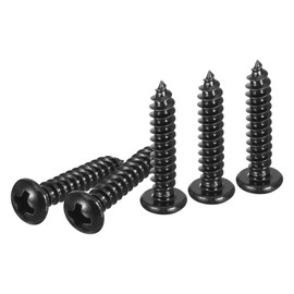DTGN #8x3/4" Phillips Pan Head Self-tapping Screw - 100Pack - Black Oxide 304 Stainless Steel Sheet Metal Screws Wood Screws