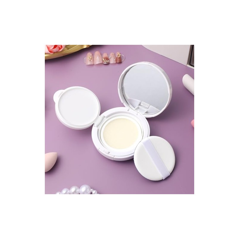 Estuche Compacto Espejo Piezas Plástico Resistente Reutilizable Base Maquillaje Polvo