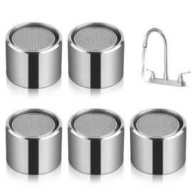 5 Pcs Bathroom Sink Aerator, Filter Kitchen Faucet Aerator with Brass Shell, Faucet Aerator Female, Kitchen Sink Aerator Replacement Parts Aerator for Sink Faucet with Gasket for Kitchen Bathroom