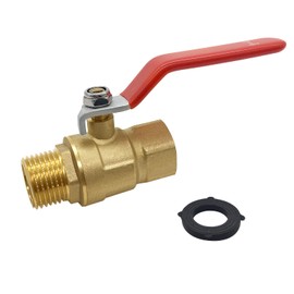 BesNPT Garden Hose Shut Off Ball Valve,Heavy Duty 3/4"GHT Brass Water Hose Shut Turn Off Valve with Long Handle