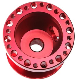 Auto Dynasty Steering Wheel 6-Hole Hub Adaptor Kit Compatible with Camry/Corolla / 4Runner / MR2 / tC/xB, Aluminum, Red