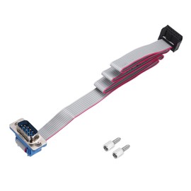 sourcing map 10Pin IDC Wire Flat Ribbon Cable DB9 Male to FC-10 Female Connector 2.54mm Pitch 50cm Length