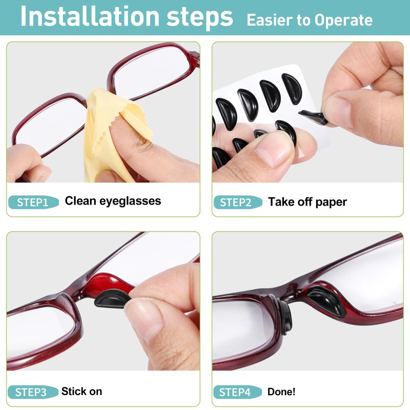 Eyeglass Nose Pads-Upgraded Soft Silicone Adhesive Glasses Nose Pad, Anti-Slip
