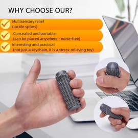 Silent Waterproof Fidget Toy for Adults – Anxiety Relief Sensory Tool with Keychain – Stress Reliever Stim Toy – Vibrant Colors, Textured Grip – Pocket Size, Anti-Anxiety Gadget (Laser Purple)