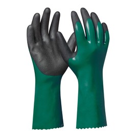 Gebol Hydro | 1 Pair | Size XL (Size 10) | Pond and Pool Garden Gloves | Waterproof Nitrile Chemical Protection Gloves with Best Grip Safety | for Men | Green