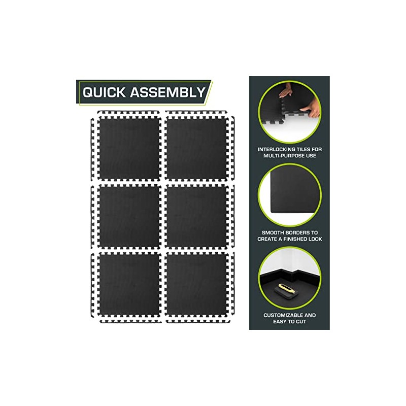 ProsourceFit Weaved Pattern Extra Thick Exercise Puzzle Mat 3/4-inch, EVA
