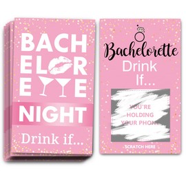 Bachelorette Party Drinking Games Drink If Games Scratch off Cards Perfect for Girls Night Out Activity,Bridal Showers,Bridal Parties,Wedding Showers,Engagement and Birthday-40 sheets(PINK)