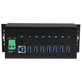 StarTech.com 7-Port USB 3.0 Hub - 5Gbps - Metal Industrial USB-A Hub with ESD Protection & 350W Surge Protection - Din Rail Wall or Desk Mountable - TAA Compliant USB Expander Hub (ST7300USBME)