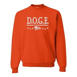 XX-Large Orange Mens D.O.G.E. Department Of Government Efficiency USA Pride Sweatshirt Crewneck