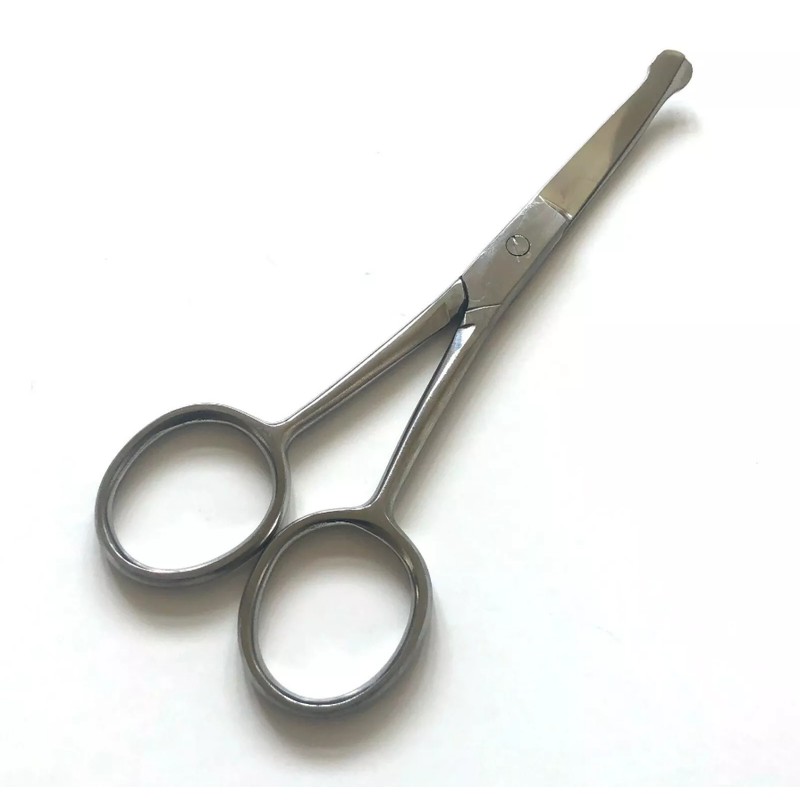 4.5" Curved Mustache Nose Ear Beard Hair Remover Scissors Trimmer