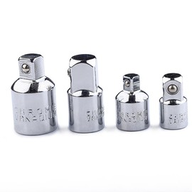 Fongmore 4 Pieces 1/2 to 3/8 Square Ratchet Socket Adapter Set 3/8 to 1/2 Plug Adapter 3/8 to 1/4 (Silver)