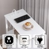 TUTOTAK Small Narrow LED End Table with Charging Station, Side