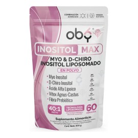 Inositol Max Liposomado Ratio 40:1 | Myo Inositol & D-chiro + Vitex Agnus Castus + Acido Alfa Lipoico + Prebioticos | Tecnología Liposomal | Inositol Polvo Sin Sabor 300g | 60Porciones Vitaminas Mujer