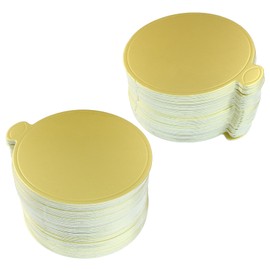 Hitefu - 200 unidades de cartón redondo, base de magdalenas de espuma dorada, tablas de tartas a prueba de grasa, platos de postre resistentes a la humedad para fiestas, bodas, catering, restaurante