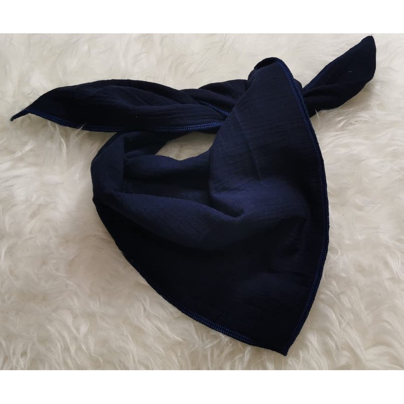 XXL Muslin Scarf for Men and Women (Dark Blue)